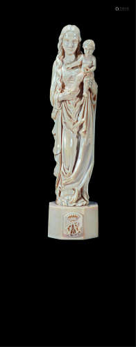 20世纪 象牙圆雕圣母玛利亚