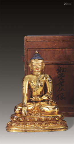18世纪 铜鎏金佛祖像