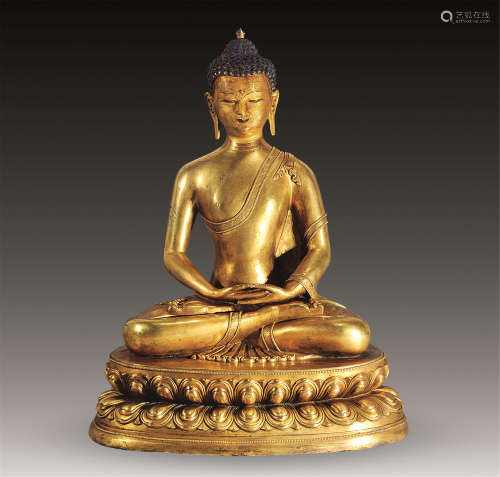 17世纪 铜鎏金阿弥陀佛