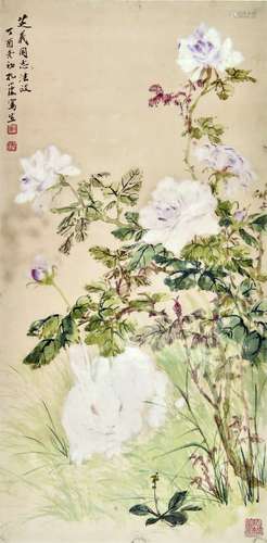 孔小瑜　花鸟 镜框　