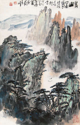 杨启舆（1926～2008） 1987年作 青山不老 镜片 设色纸本