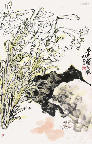 陈子奋（1898～1976） 和谐图 托片 设色纸本