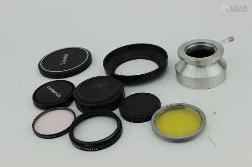 Nine Vairous Lens Filters, Lens Adeptor and Covers