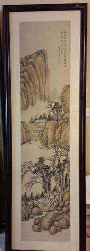 FRAMED CHINESE WATERCOLOR PAINTING