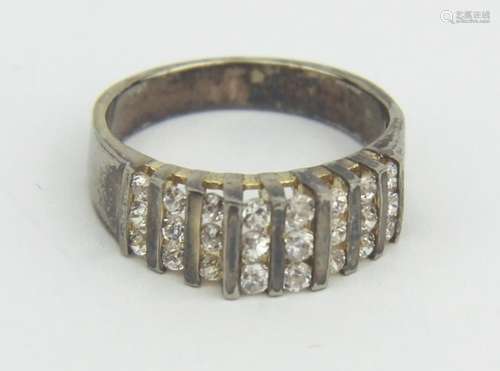 GOLD PLATED SILVER CUBIC ZIRCONIA RING