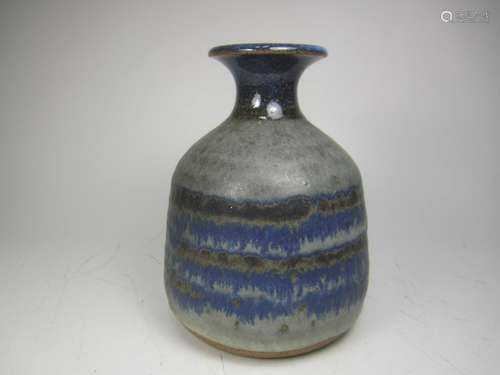 OLD JAPANESE CELADON SAKE FLASK. 6