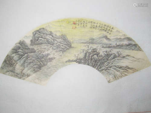 CHINESE WATERCOLOR PAINTING FAN