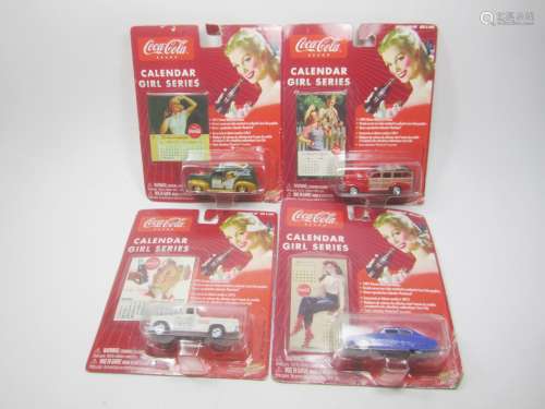 Four Coka Calendar Girl Series Metal Toy Vehicles