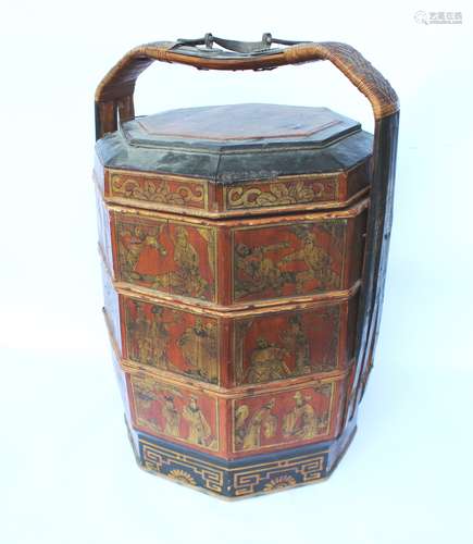 ANTIQUE MULTI-LAYER FOOD STORAGE BOX