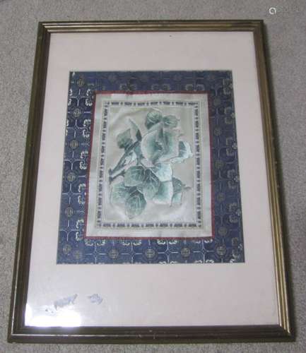 FRAMED CHINESE EMBROIDERED SLIK TAPESTRY