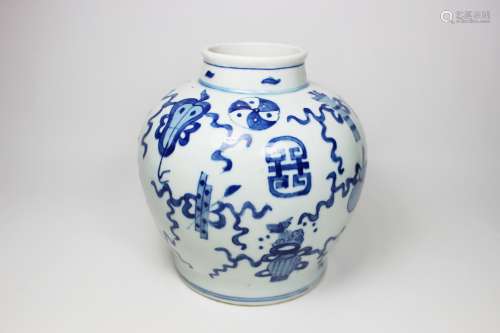 CHINESE BLUE & WHITE GINGER JAR