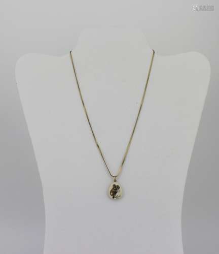 1/20 12KGF NECKLACE WITH BONE PENDANT