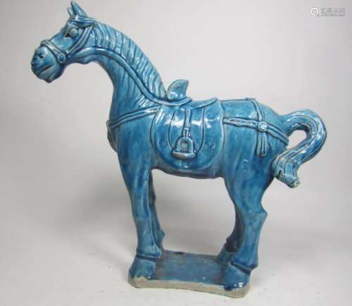 CHINESE BLUE GLAZED HORSE