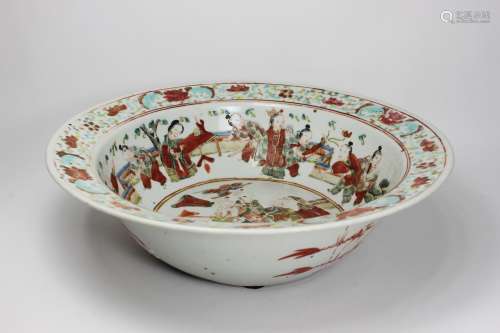19TH C CHINESE FAMILLE ROSE BASIN