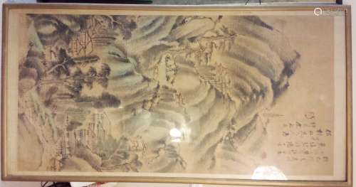 FRAMED CHINESE WATERCOLOR PAINTING