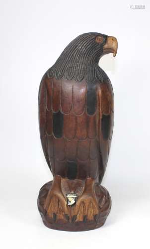 ANTIQUE CARVED WOODEN EAGLE