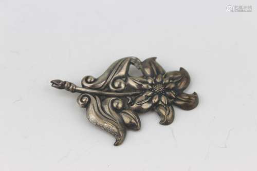 STERLING FLOWER  PIN