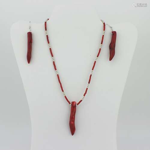 RED CORAL JEWELRY SET