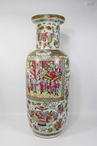 LARGE CHINESE EXPORT ROSE MEDALLION VASE