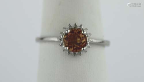 CITRINE SUNBURST RING IN STERLING SILVER