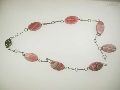 RHODOCHROSITE BEAD NECKLACE