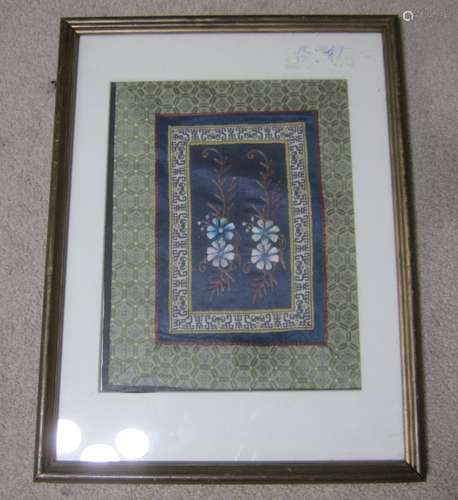 FRAMED CHINESE EMBROIDERED SLIK TAPESTRY