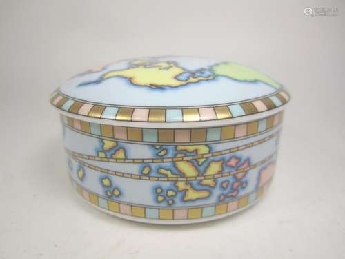 TIFFANY & CO. PORCELAIN WORLD MAP TRINKET BOX