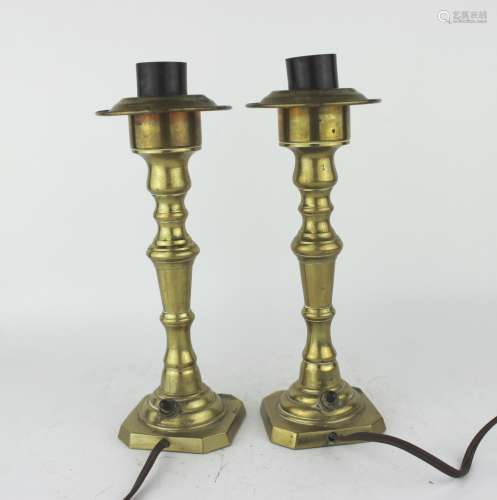PAIR OF CANDLE HOLDER ELECTRONIC LAMPS