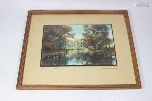 WALLACE NUTTING  LANDSCAPE PHOTOGRAPH SIGNED