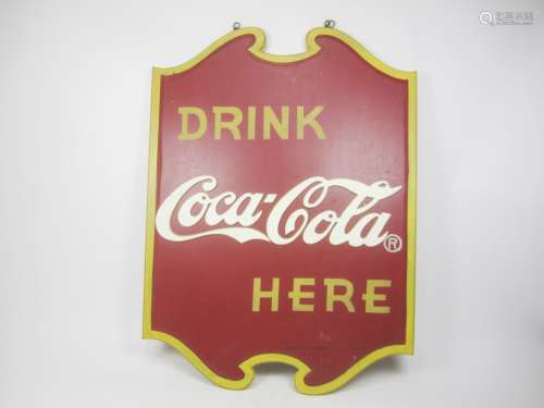 Wooden Coca-Cola Double-Side Sign.