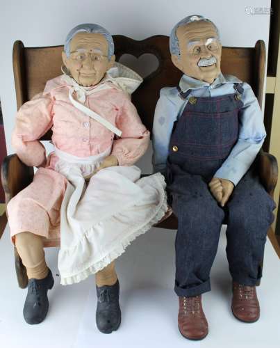 LARGE PORCELAIN ELDERLY COUPLE TOYS