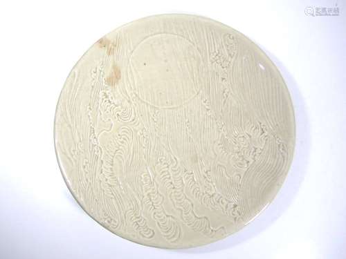 UNIQUE LARGE CHINESE GLAZED PLATE