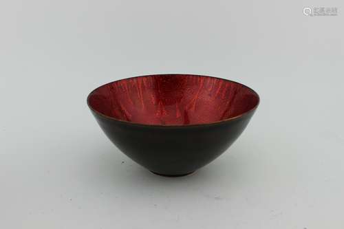 PEG BOARTS ABSTRACT ENAMEL COOPER BOWL