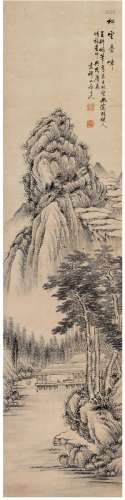 越尘法师（1848～1904） 松云叠嶂图 镜片 水墨纸本
