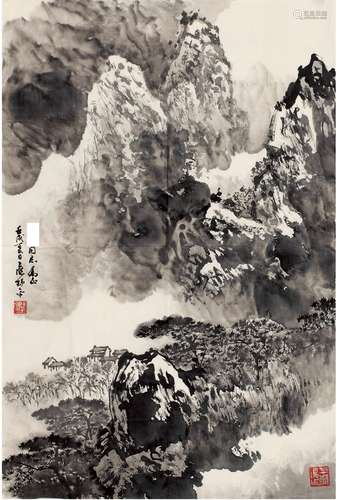 应野平（1910～1990） 1982年作 云峯山居图 画心 水墨纸本