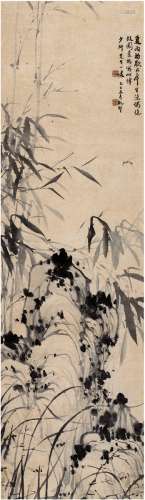 汪采白（1887～1940） 1929年作 竹石图 立轴 水墨纸本