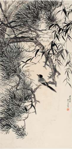 方若（1869～1954） 眉寿图 立轴 设色纸本
