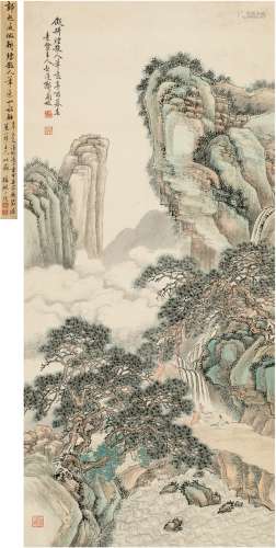 郭兰枝（1887～1935） 1921年作 仿王翚山水 立轴 设色纸本