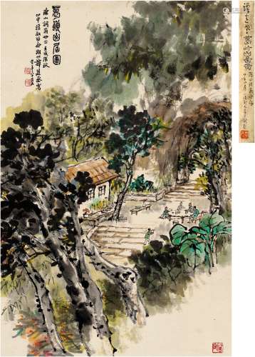 谭建丞（1898～1995） 1982年作 葛岭山居图 立轴 设色纸本