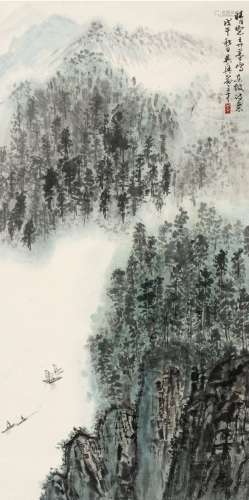 俞子才（1915～1992） 1978年作 东坡诗意图 立轴 设色纸本