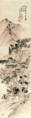 胡铁梅（1848～1899） 山居图 立轴 设色绢本