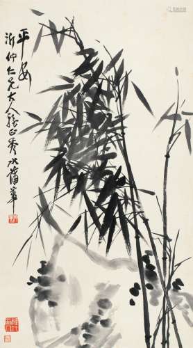 蒲华（1832～1911） 竹报平安图 立轴 水墨纸本