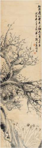 胡公寿（1823～1886） 1878年作 梅仙图 立轴 设色纸本
