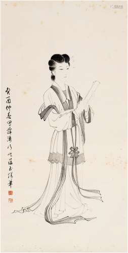 赵蕴玉（1916～2003） 1993年作 仕女图 立轴 水墨纸本