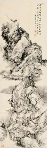 胡铁梅（1848～1899） 雪海暗香图 立轴 水墨绫本