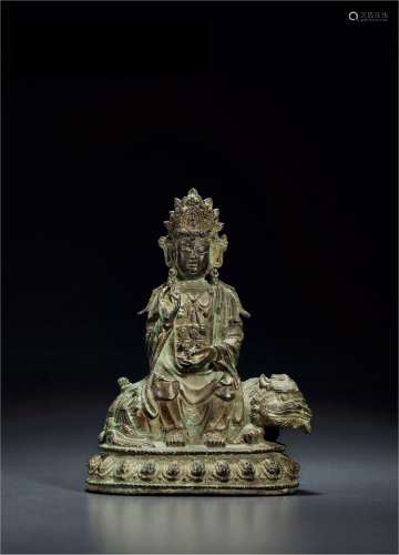 明·铜文殊菩萨像