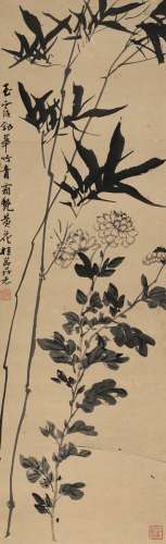 张赐宁（1743～1817后） 菊竹双清图 立轴 水墨纸本