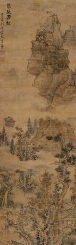 蓝瑛（1585～1664后） 嵩山云起图 立轴 设色绢本