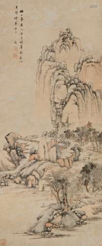 高简（1634～1707） 浮峦暖翠图 镜片 设色纸本