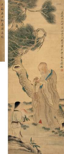 改琦（1773～1828） 1820年作 松寿图 立轴 设色绢本